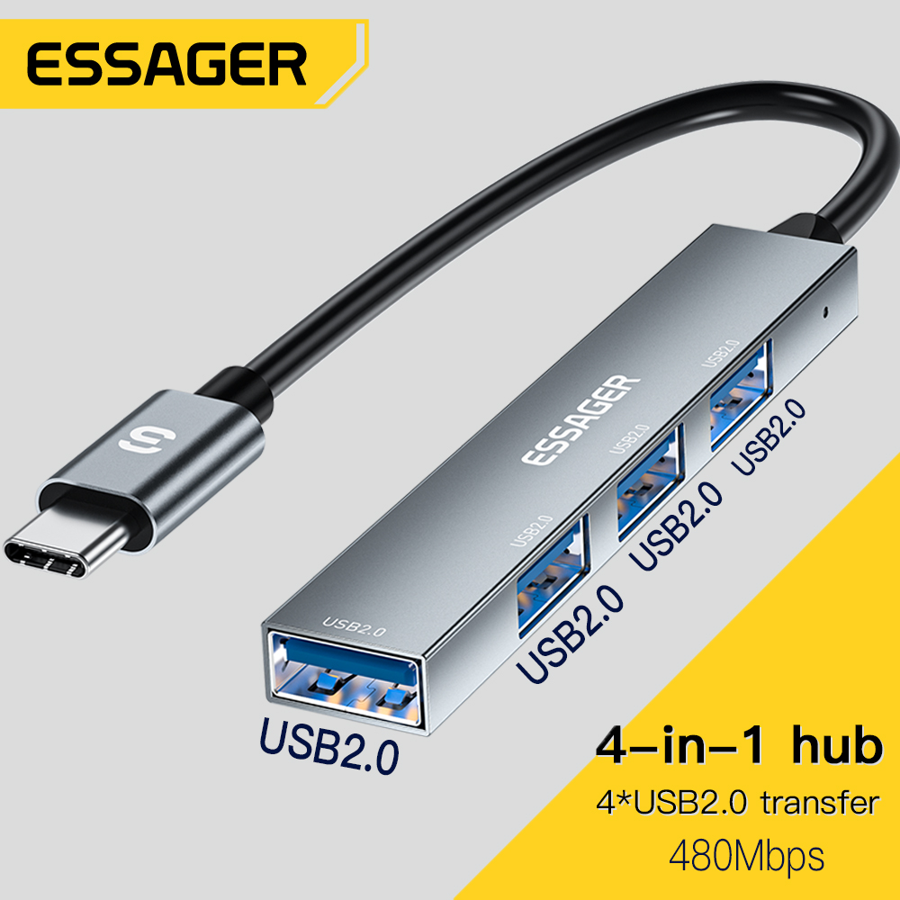Multi Port Usb Hub - Essager 4'ü 1 arada USB C