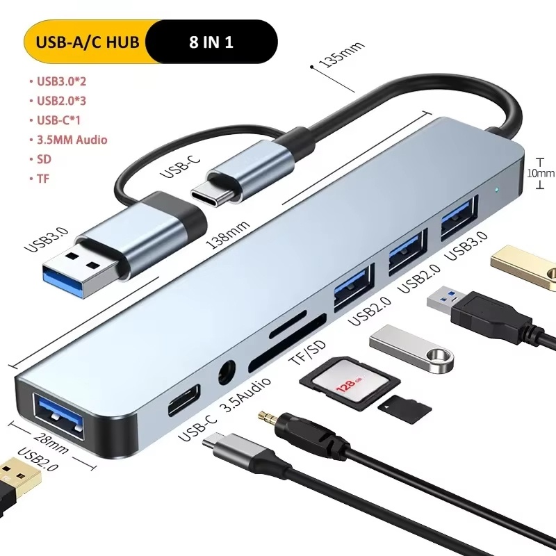 Tip C Hub USB Çoklayıcı 8'i 1  - Multi Port Usb Hub incelemesi ve fiyatı